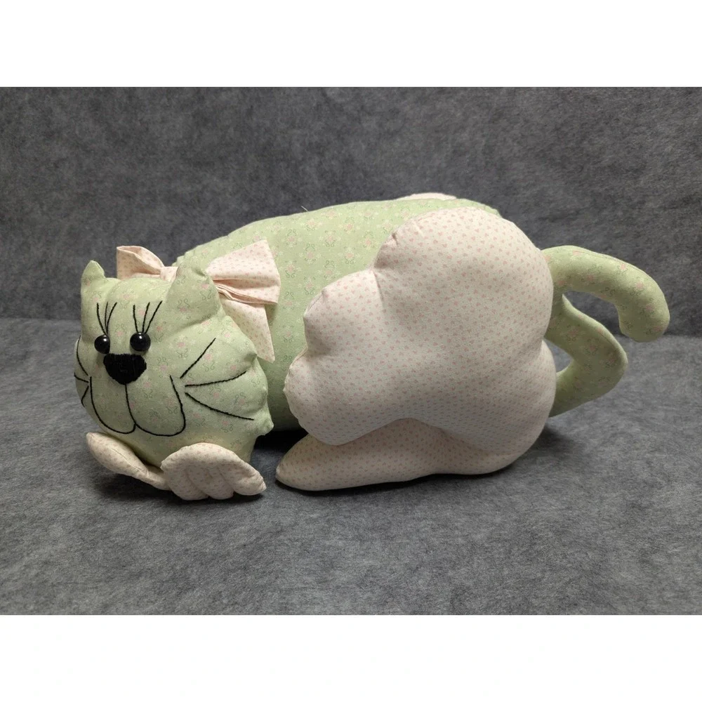 Vtg Handmade Granny's Country Cat Soft Stuffy Door Stop